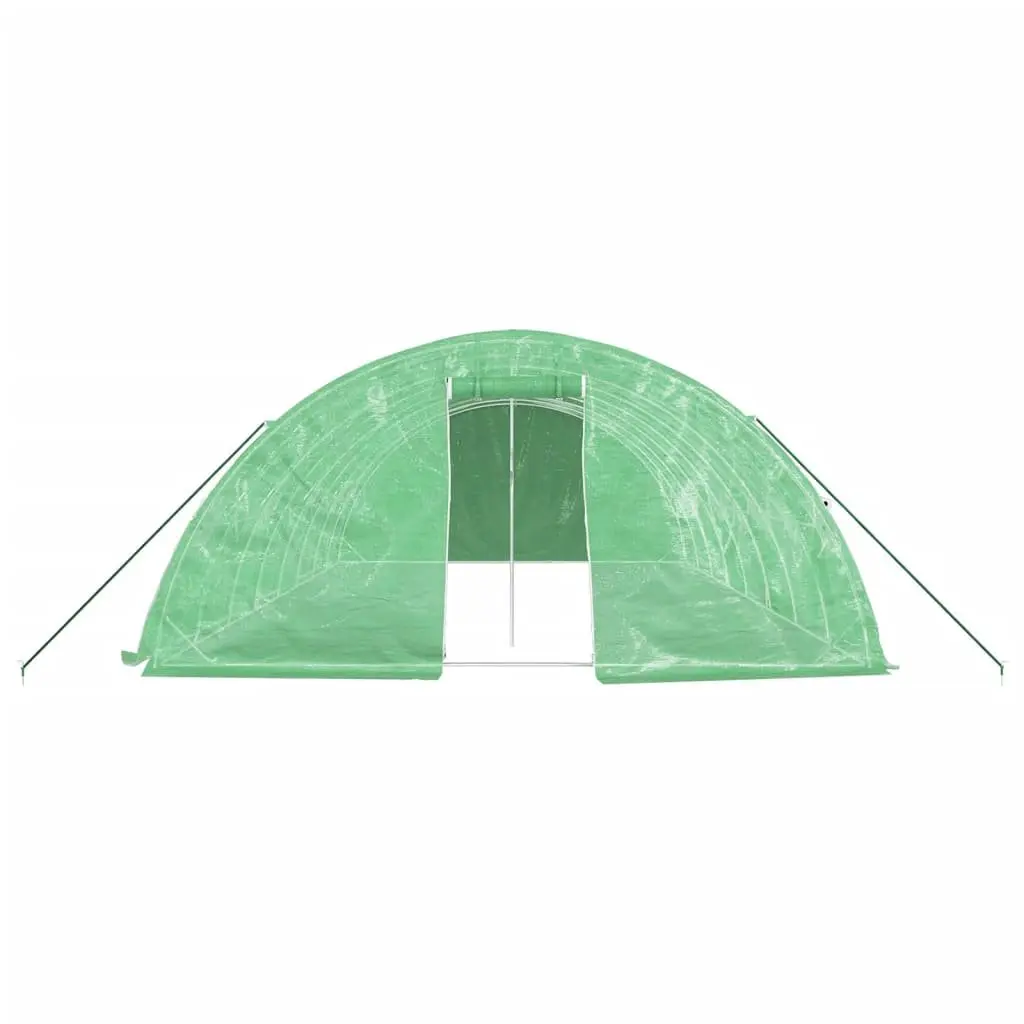 Greenhouse for Garden 8x5x2.3m Steel Frame with Roll-Up Door and Mesh Windows Green 40 m²