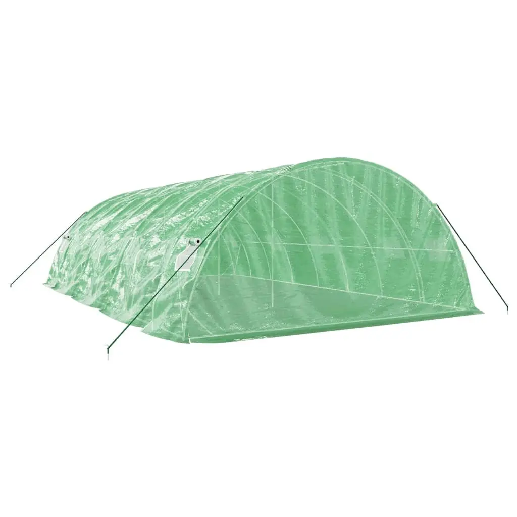 Greenhouse for Garden 8x5x2.3m Steel Frame with Roll-Up Door and Mesh Windows Green 40 m²