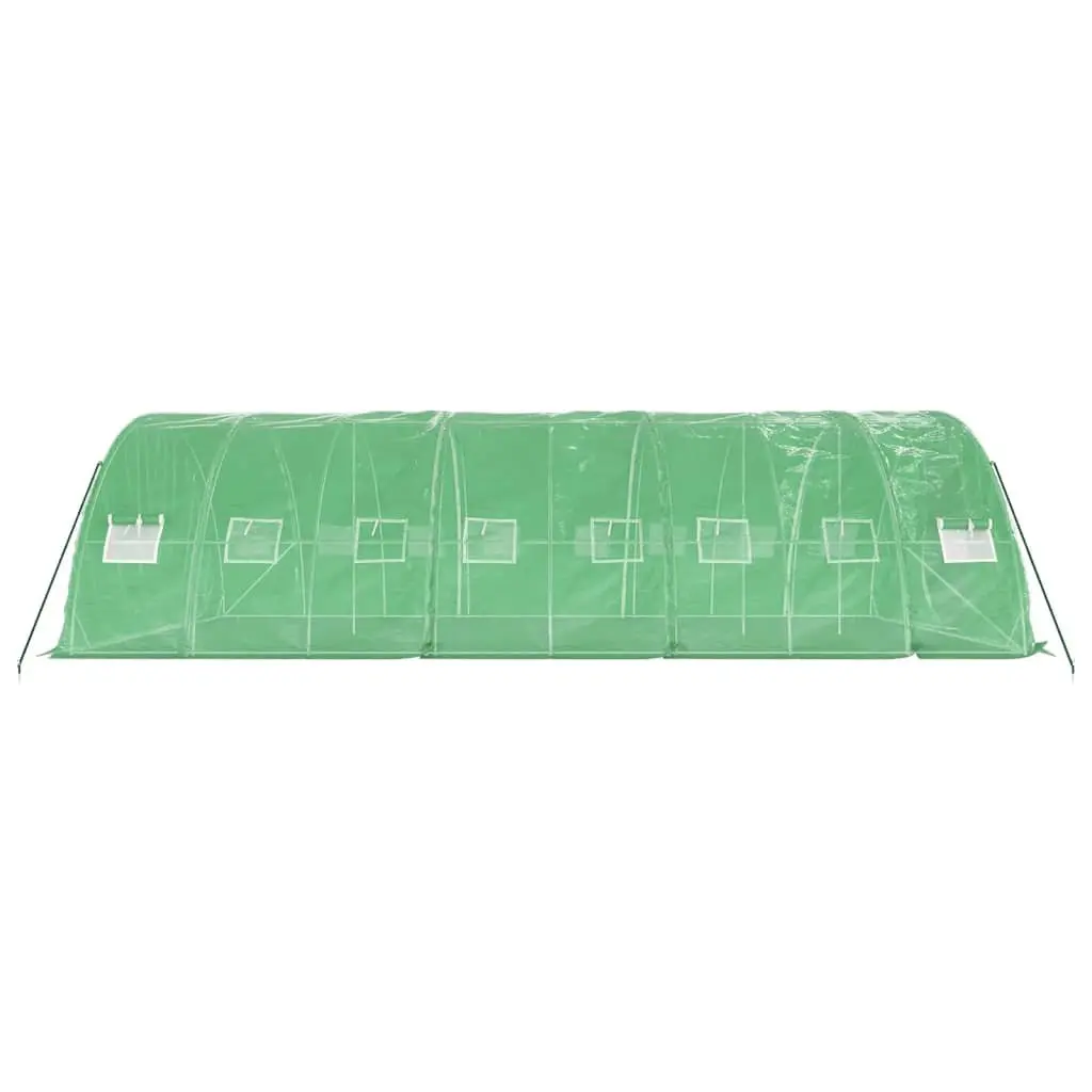 Greenhouse for Garden 8x5x2.3m Steel Frame with Roll-Up Door and Mesh Windows Green 40 m²