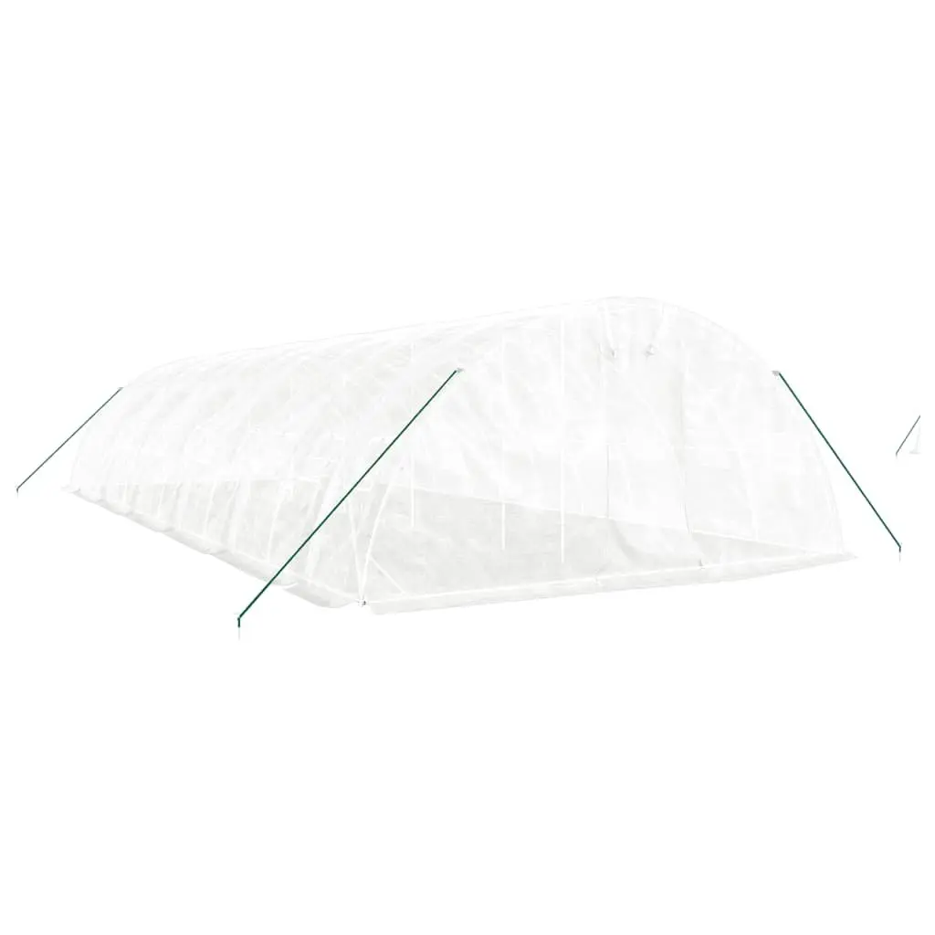Greenhouse 12x5x2.3m Steel Frame PE Cover 60m² White Garden Plant House