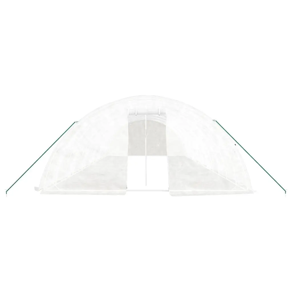 Greenhouse 12x5x2.3m Steel Frame PE Cover 60m² White Garden Plant House