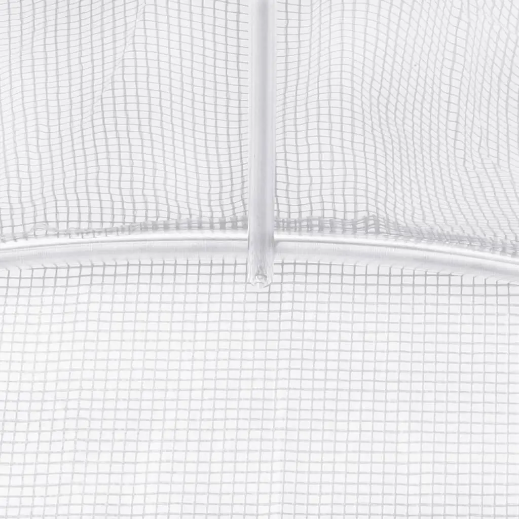 Greenhouse 12x5x2.3m Steel Frame PE Cover 60m² White Garden Plant House