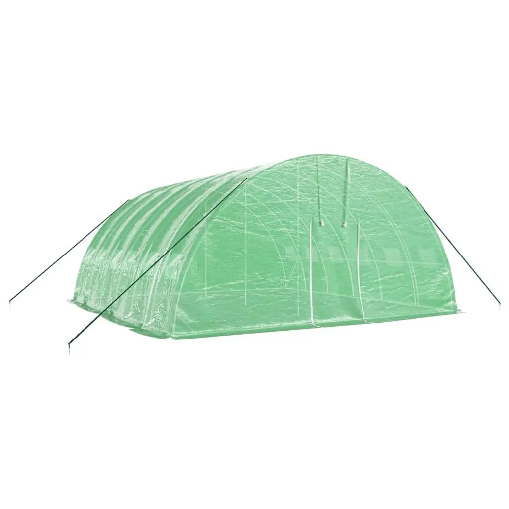 Greenhouse Garden Plant House 6x6x2.85m Green Steel Frame PE Cover