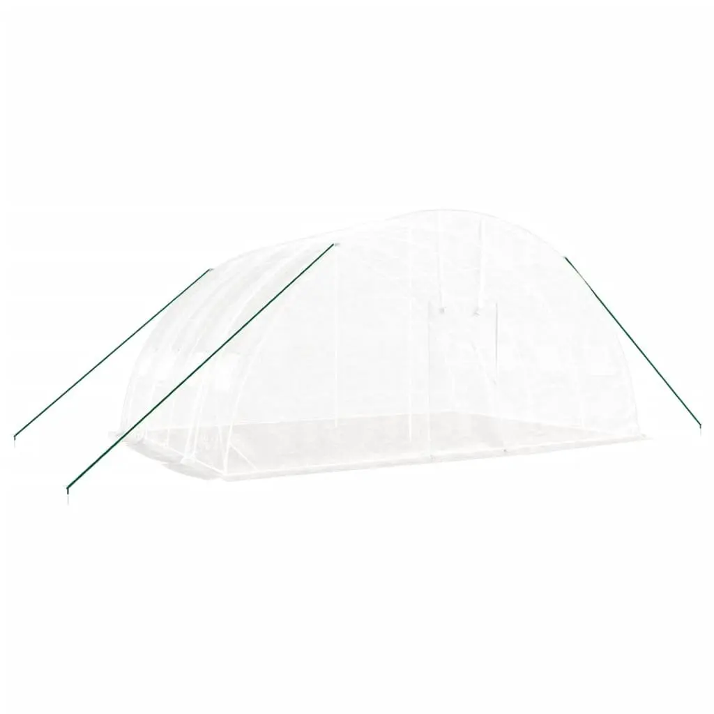 Greenhouse White Steel Frame 6x4x2.85m 24sqm Garden Plant House Shelter Cover