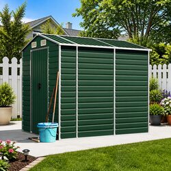 Garden Shed Specifications: Green 191x215x198 cm Steel