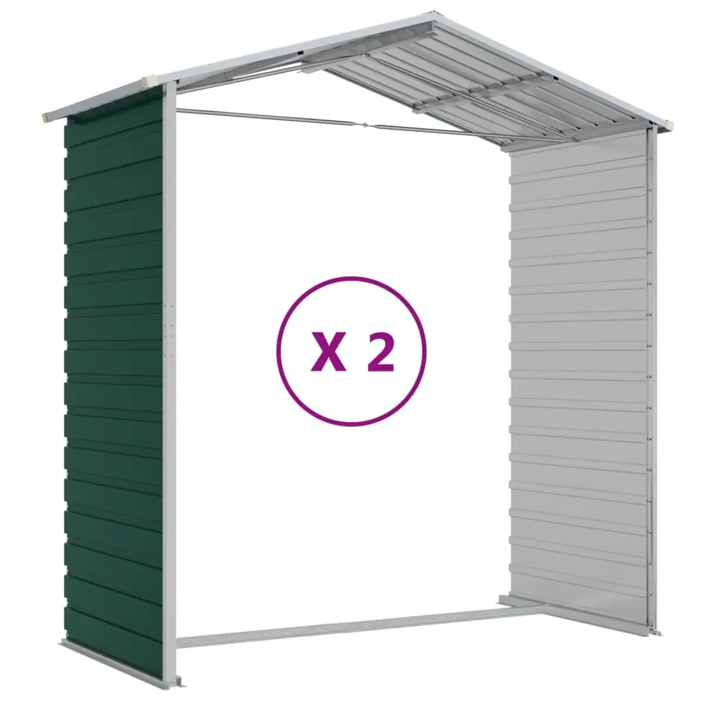 Garden Shed Green Galvanised Steel Outdoor Storage 191x215x198 cm