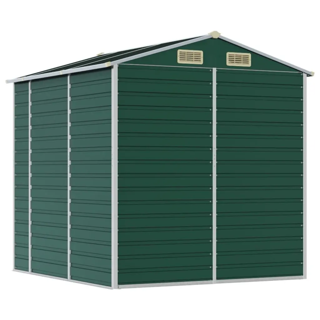 Garden Shed Green Galvanised Steel Outdoor Storage 191x215x198 cm