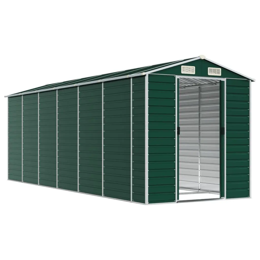 Garden Shed Green Outdoor Storage Metal Tool House 191x555x198 cm