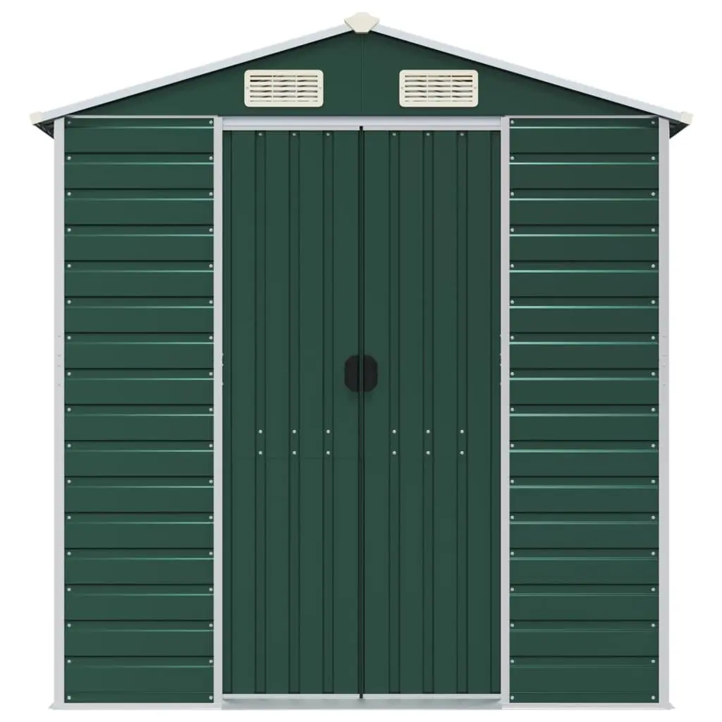 Garden Shed Green Outdoor Storage Metal Tool House 191x555x198 cm