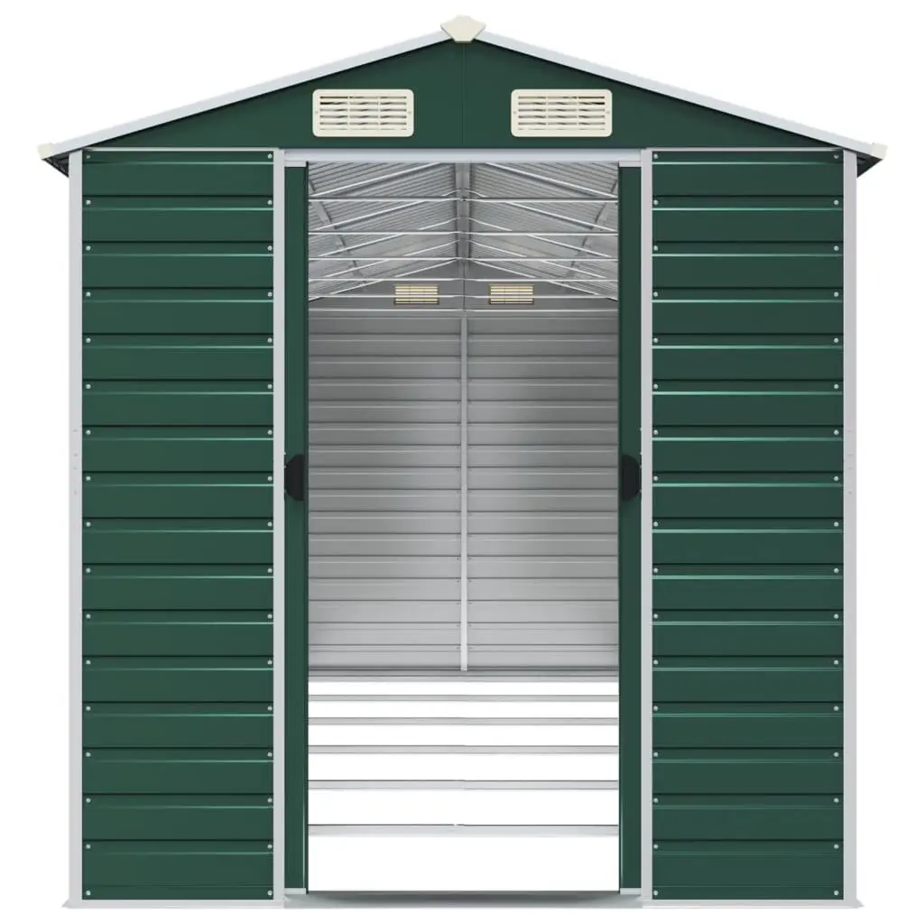 Garden Shed Green Outdoor Storage Metal Tool House 191x555x198 cm