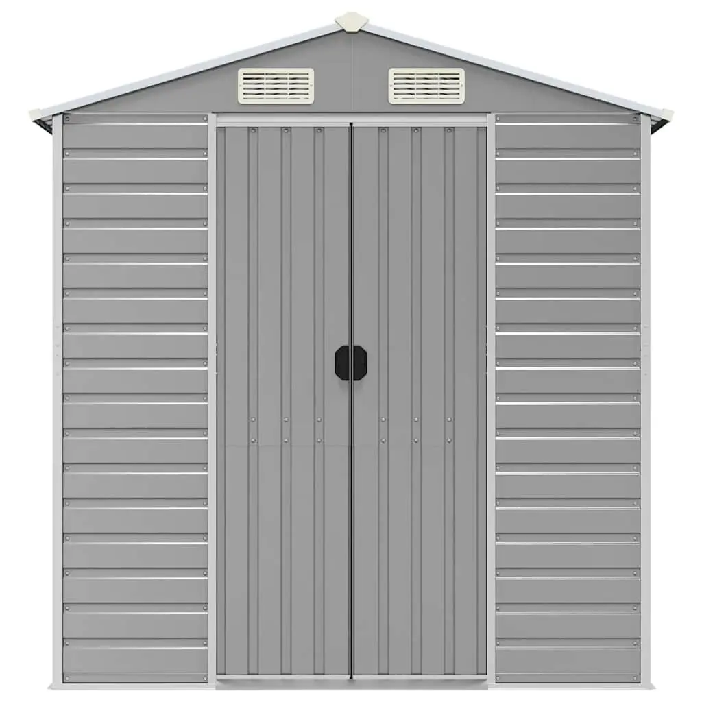 Garden Shed Outdoor Storage Galvanised Steel Grey 191x130x198cm