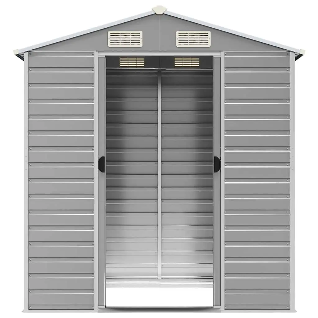 Garden Shed Outdoor Storage Galvanised Steel Grey 191x130x198cm