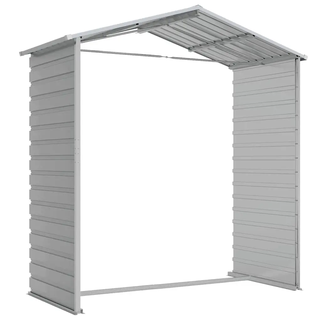 Garden Shed Outdoor Storage Galvanised Steel Grey 191x130x198cm