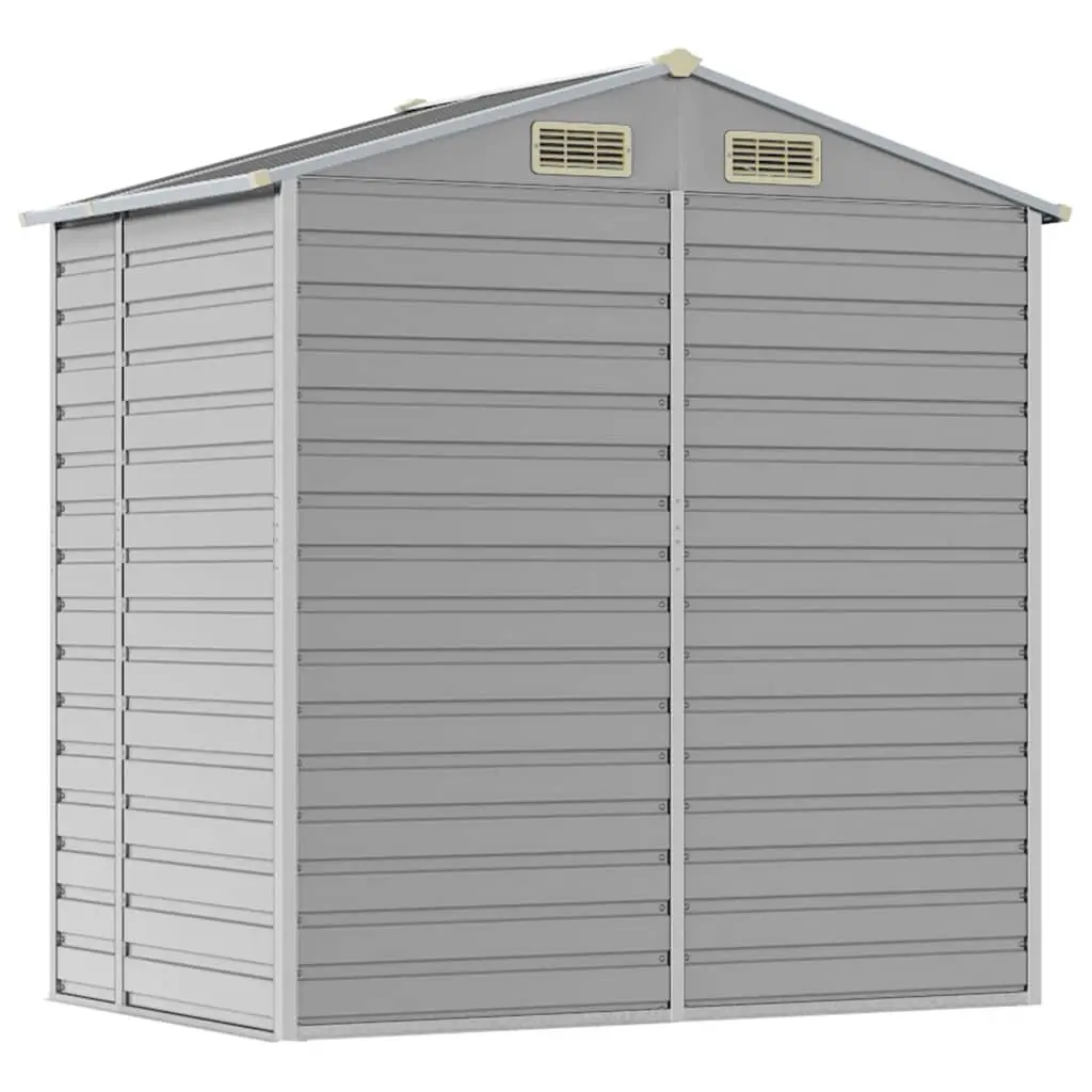 Garden Shed Outdoor Storage Galvanised Steel Grey 191x130x198cm