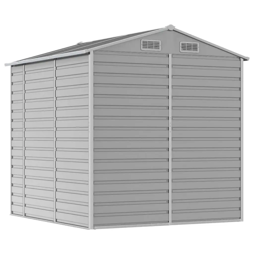 Galvanised Steel Garden Shed Outdoor Storage Tool House Grey 191x215x198cm