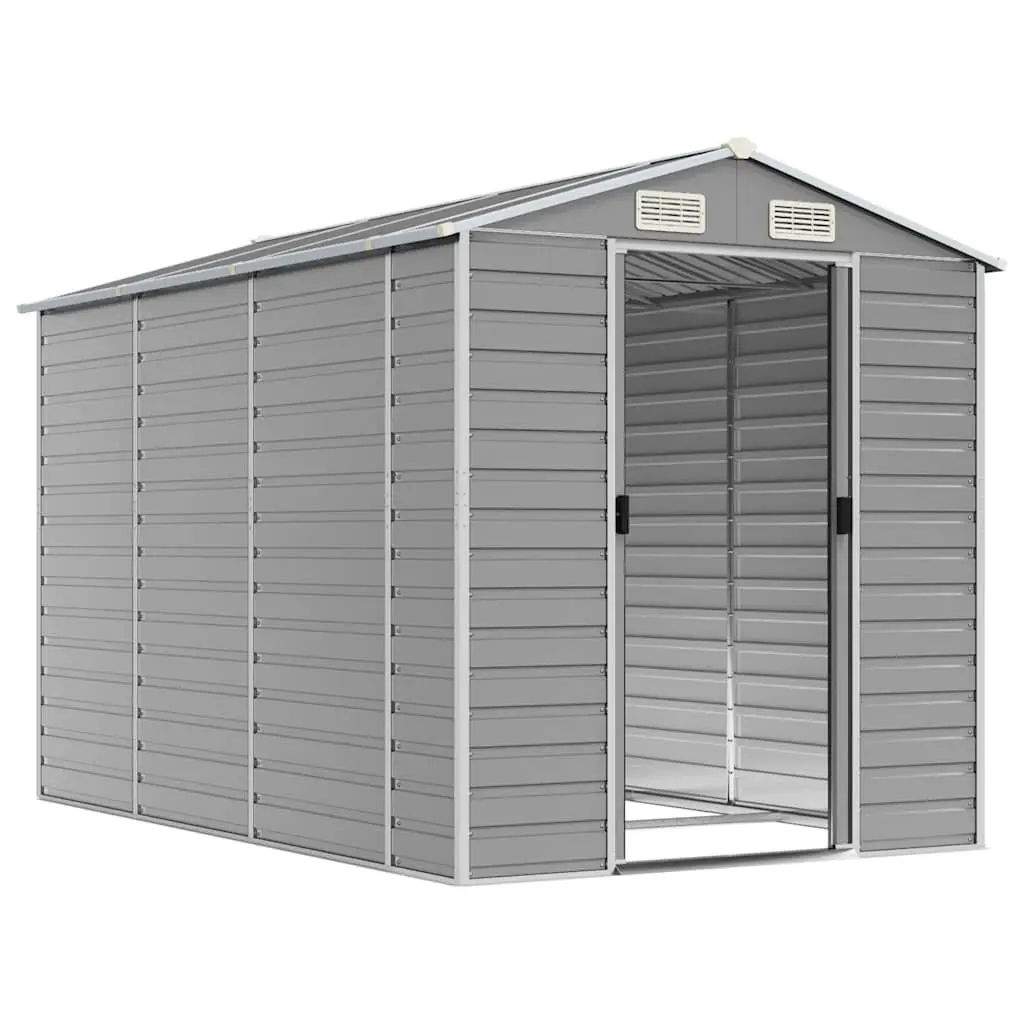 Garden Shed Outdoor Storage Tool House Galvanised Steel Grey 191x300x198cm