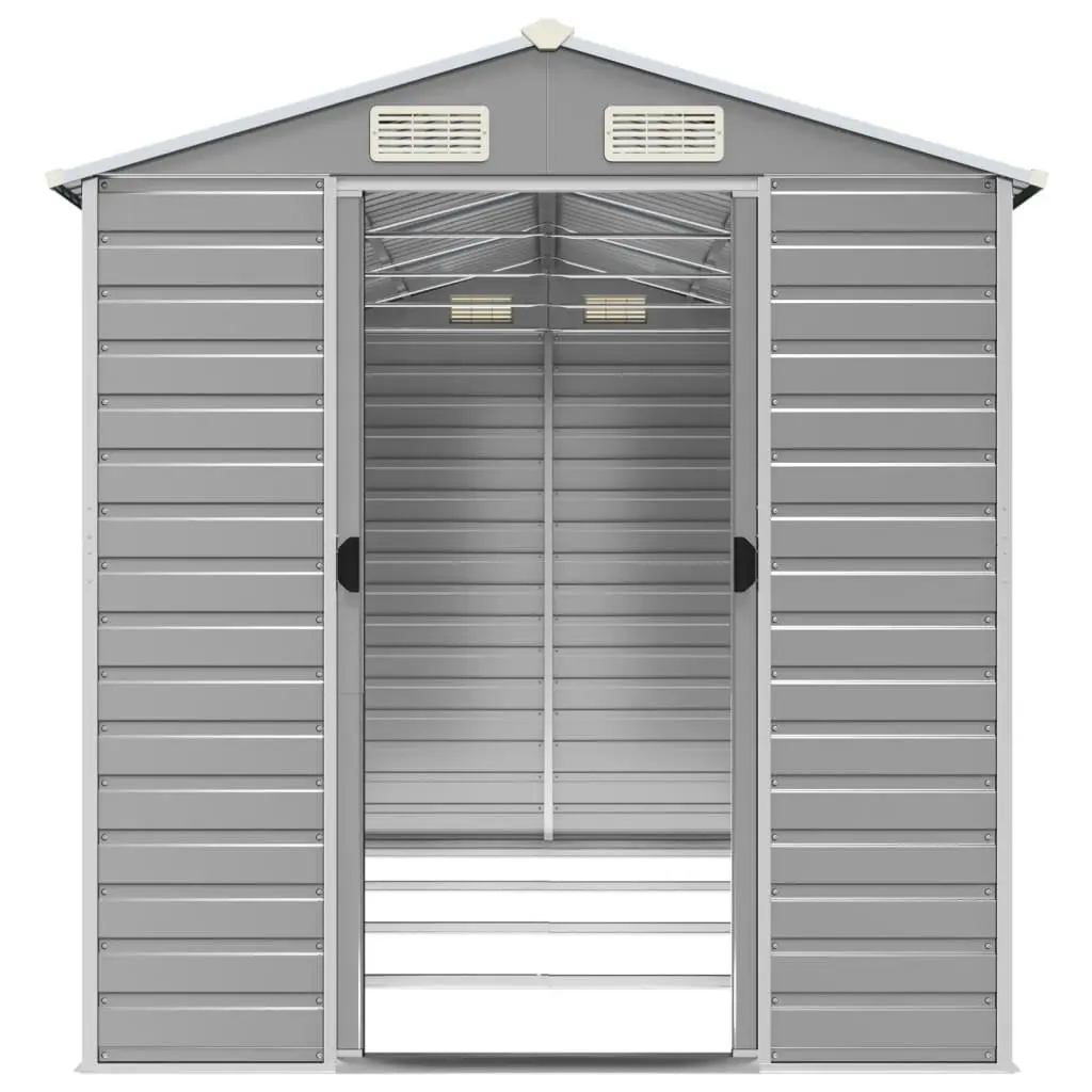 Garden Shed Outdoor Galvanised Steel Grey 191x385x198cm