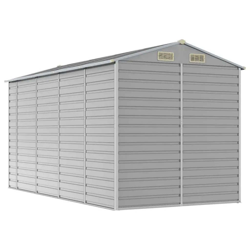 Garden Shed Outdoor Galvanised Steel Grey 191x385x198cm