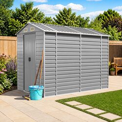 Garden Shed Specifications: Grey Metal Storage Solution