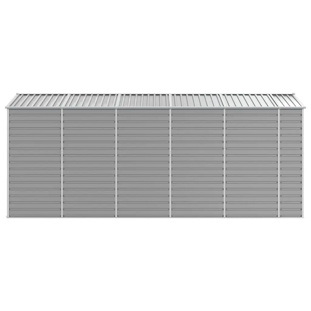 Garden Shed Grey Metal Outdoor Storage Tool House Galvanised Steel 191x470x198cm
