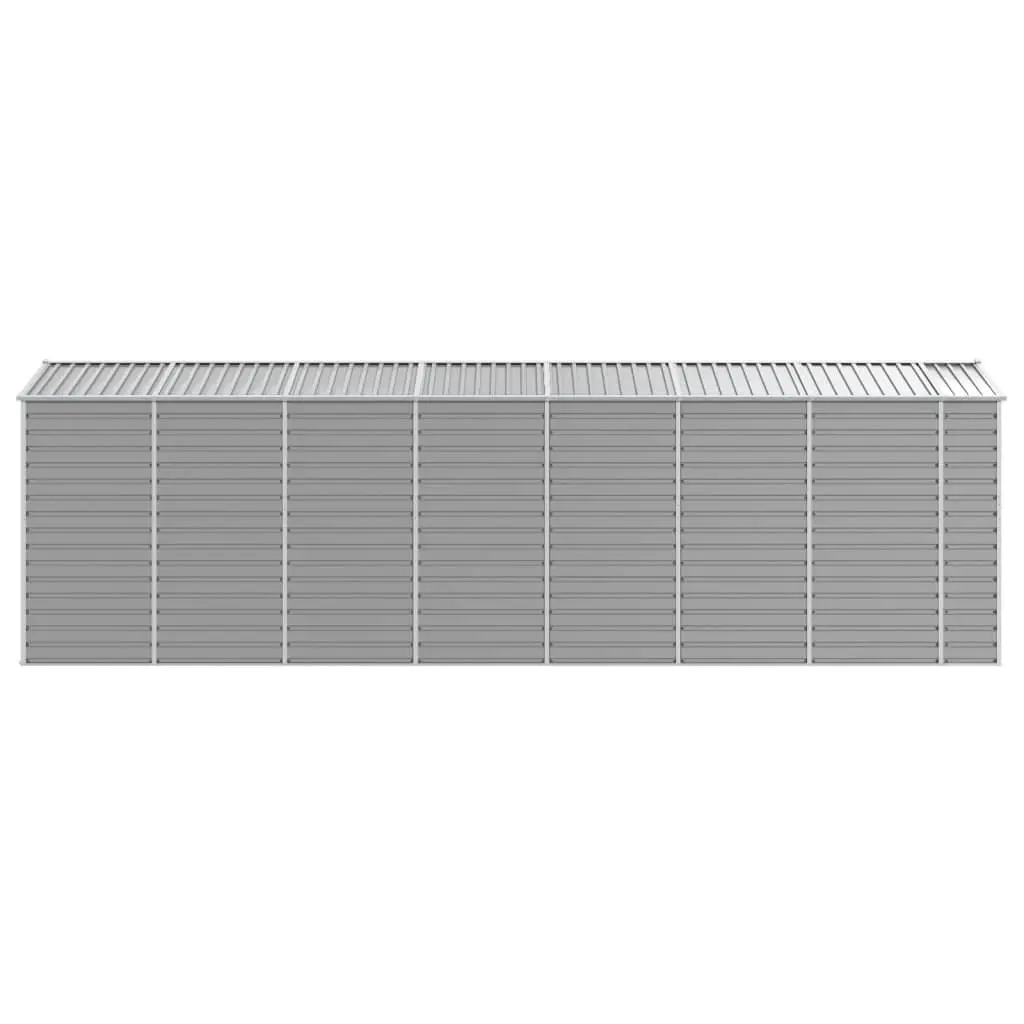 Galvanised Steel Garden Shed Grey Tool Storage 191 x 640 x 198 cm Outdoor Use