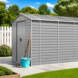 Galvanised Steel Garden Shed - Dimensions 191x725x198cm