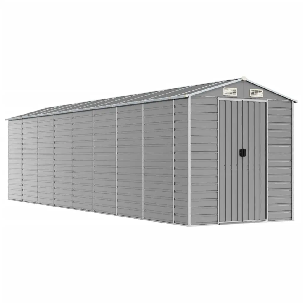 Garden Shed Grey Metal Outdoor Storage Tool House 191x725x198 cm
