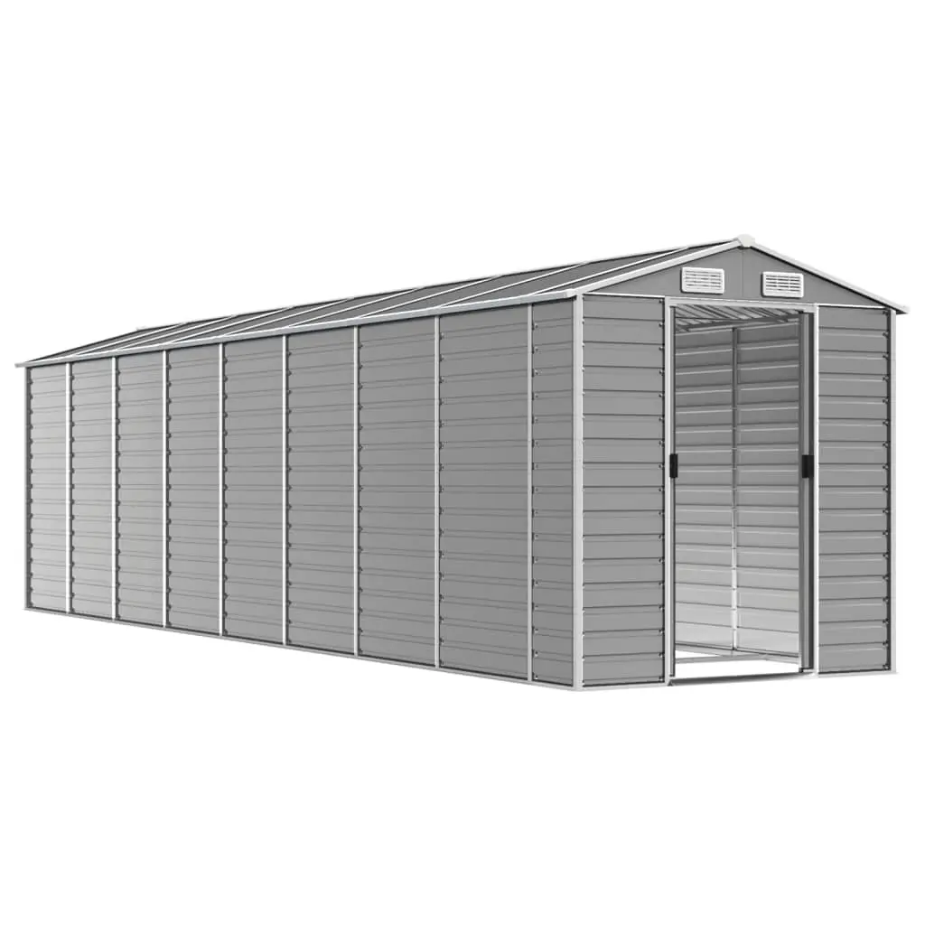 Garden Shed Grey Metal Outdoor Storage Tool House 191x725x198 cm