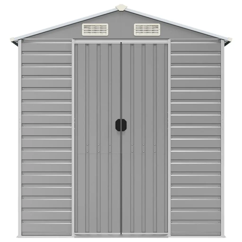 Garden Shed Grey Metal Outdoor Storage Tool House 191x725x198 cm