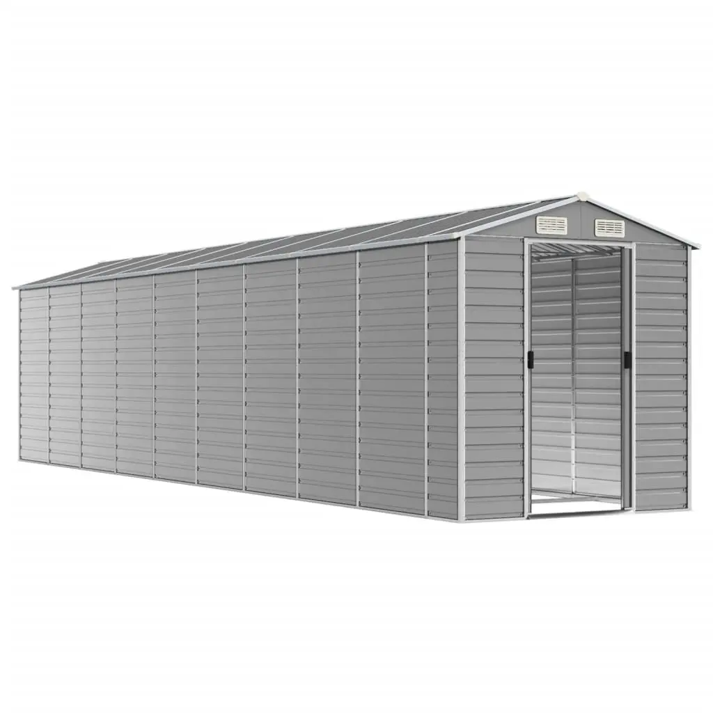 Galvanised Steel Garden Shed Outdoor Storage Grey 191cm x 198cm x 810cm Backyard