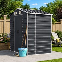 Garden Shed Dimensions: 191x130x198 cm - Anthracite Steel