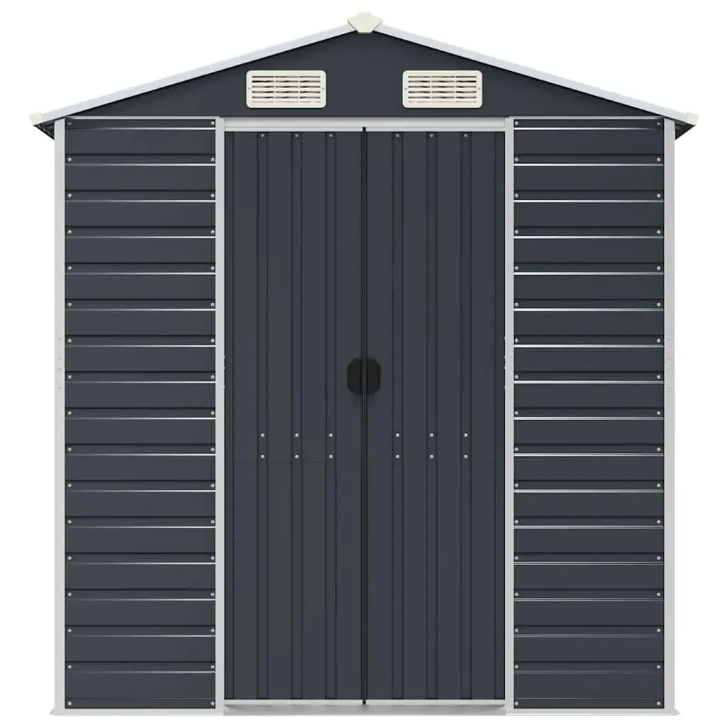 Garden Shed Anthracite Outdoor Storage Tool House 191 x 215 x 198 cm Galvanised Steel Metal