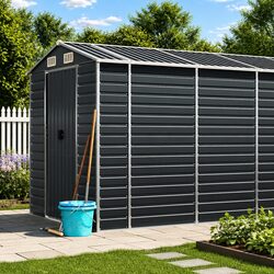 Specifications for Anthracite Galvanised Steel Garden Shed