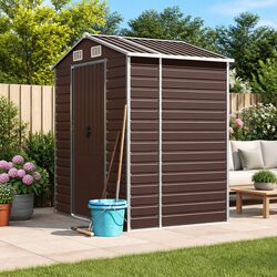 Garden Shed Brown 191 x 130 x 198 cm - Specs & Details