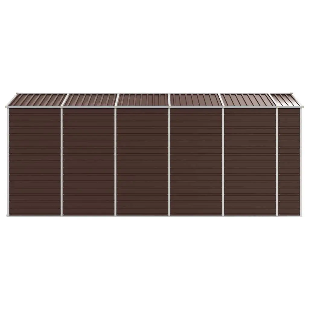 Garden Shed Outdoor Storage Tool House Brown 191x470x198cm Galvanised Steel