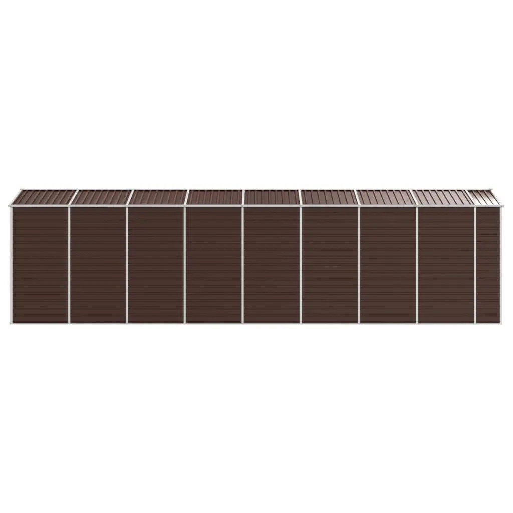 Brown Galvanised Steel Garden Shed Outdoor Tool Storage 191x725x198 cm