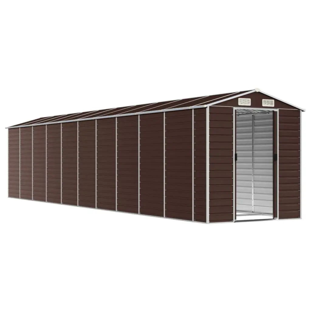 Garden Shed Brown Outdoor Storage Galvanised Steel Tool House 191x895x198cm