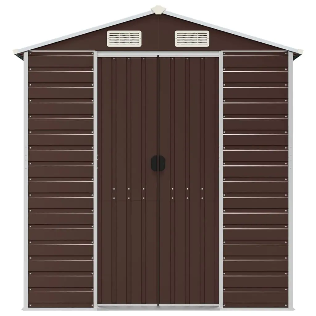 Garden Shed Brown Outdoor Storage Galvanised Steel Tool House 191x895x198cm