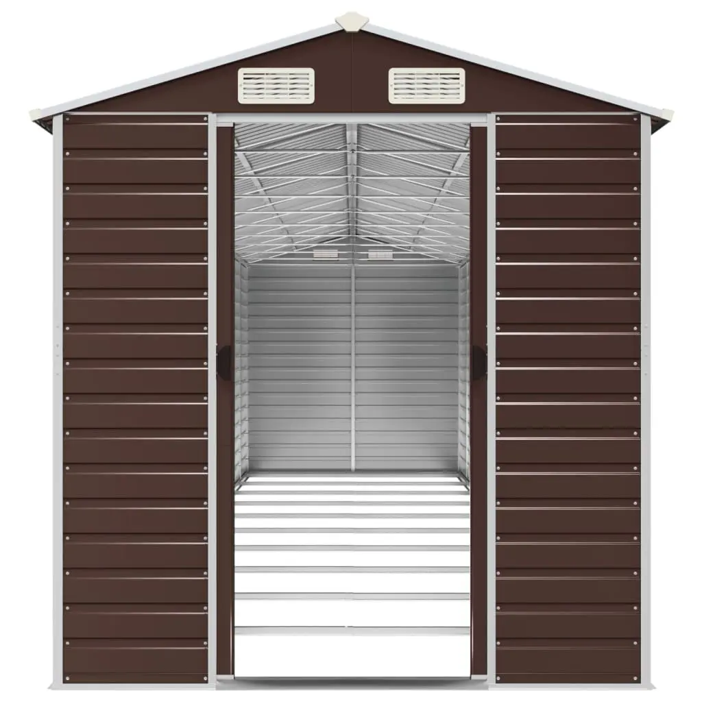 Garden Shed Brown Outdoor Storage Galvanised Steel Tool House 191x895x198cm