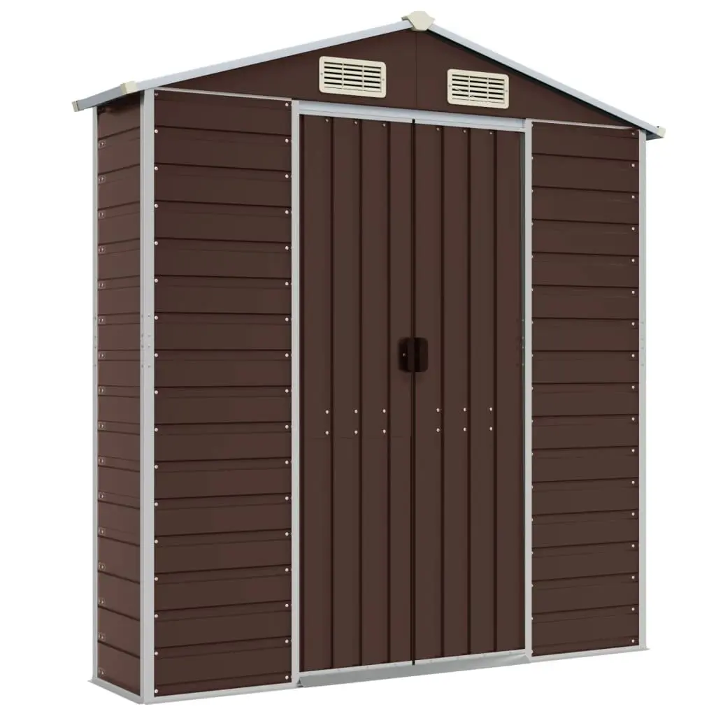 Garden Shed Brown Outdoor Storage Galvanised Steel Tool House 191x895x198cm