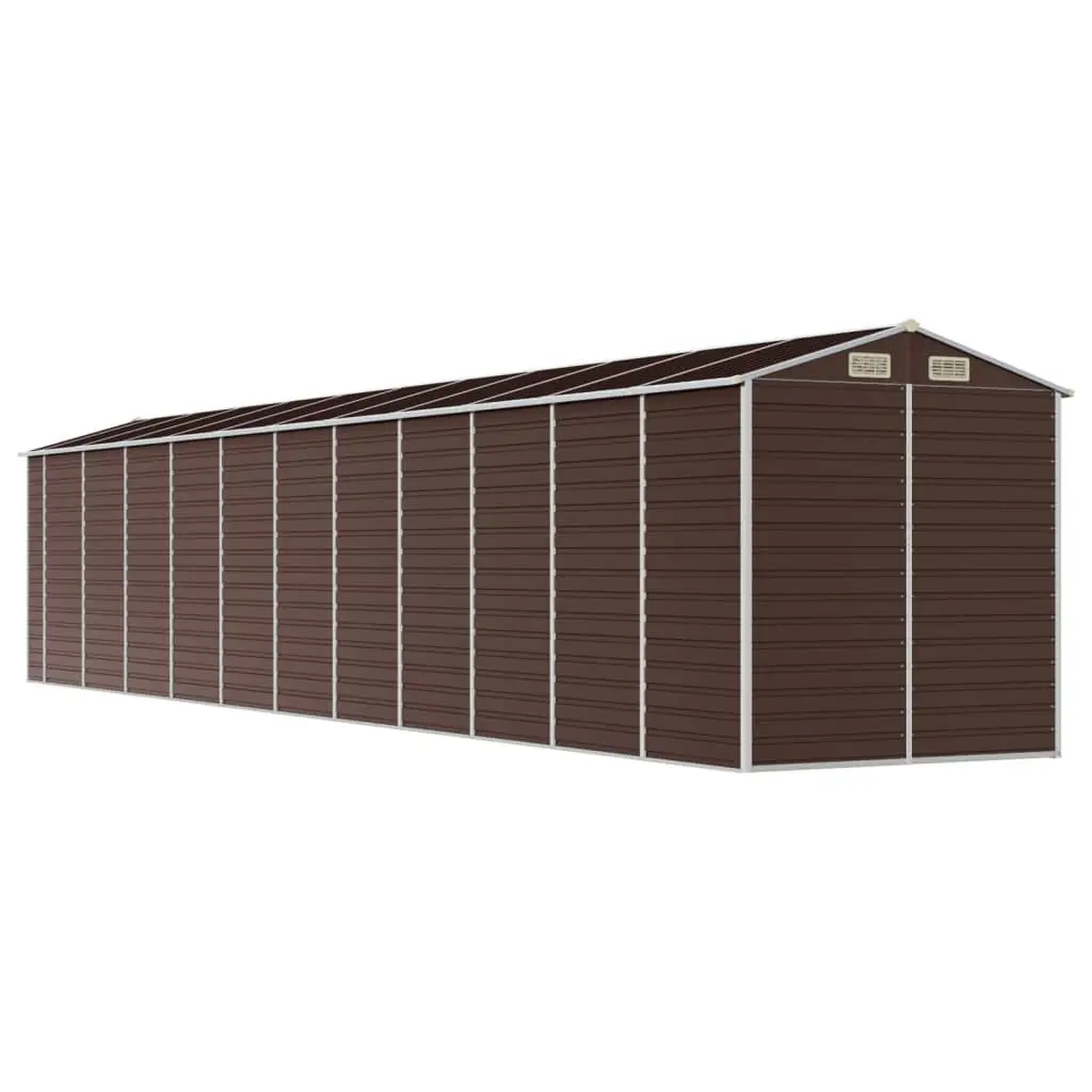 Garden Shed Outdoor Storage Tool House Brown Galvanised Steel 191x980x198cm