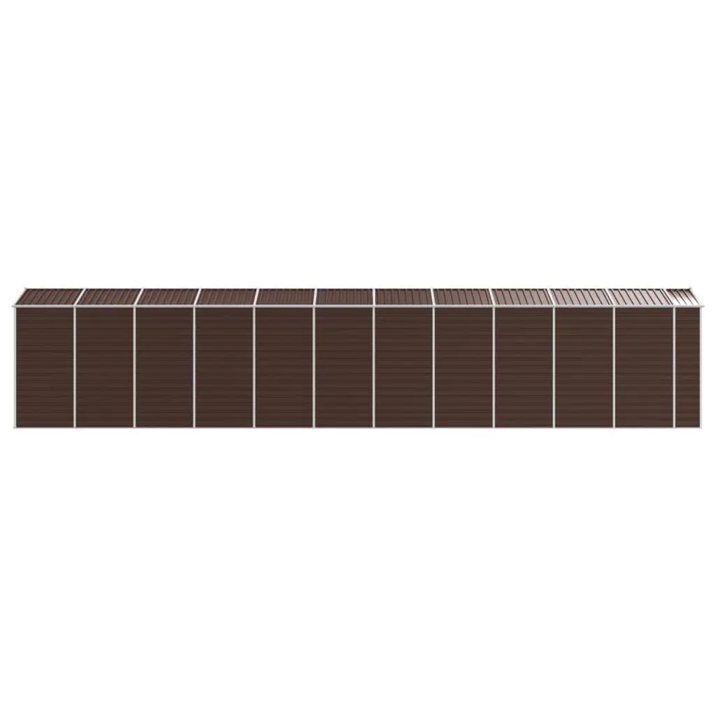 Garden Shed Outdoor Storage Tool House Brown Galvanised Steel 191x980x198cm
