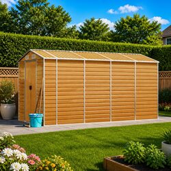 Galvanised Steel Garden Shed: 191 x 385 x 198 cm