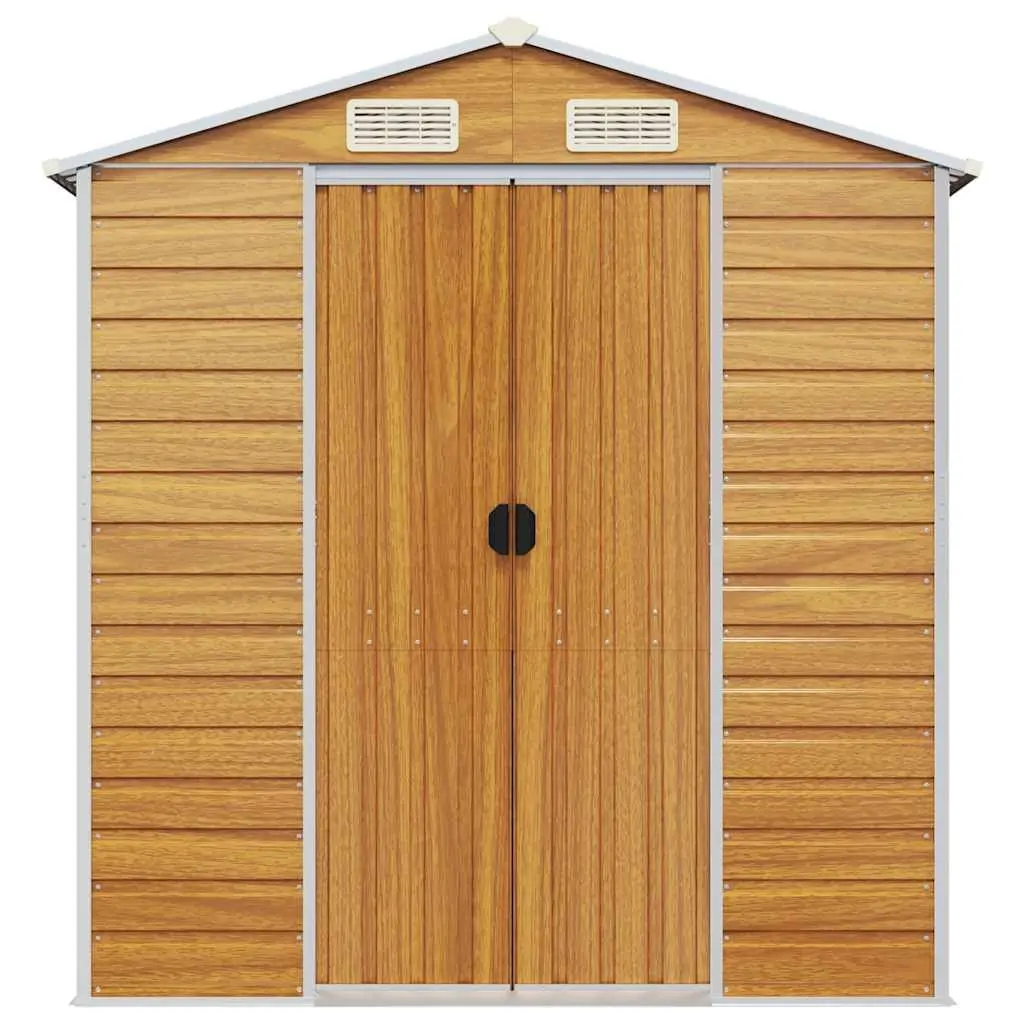 Garden Shed Brown Outdoor Storage Metal Tool House Galvanised Steel Structure