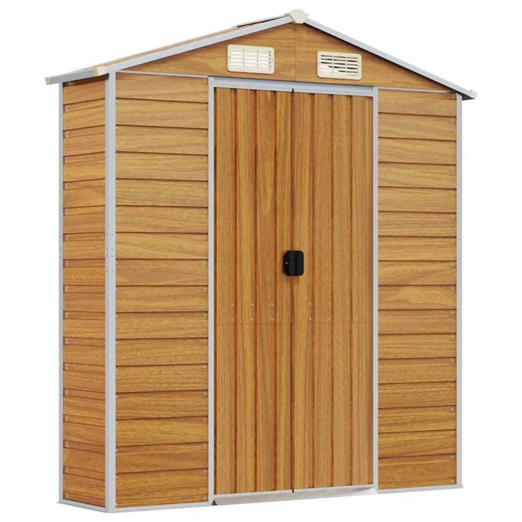 Garden Shed Brown Outdoor Storage Metal Tool House Galvanised Steel Structure