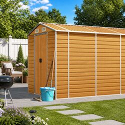 Garden Shed Specifications: Brown Galvanised Steel Storage