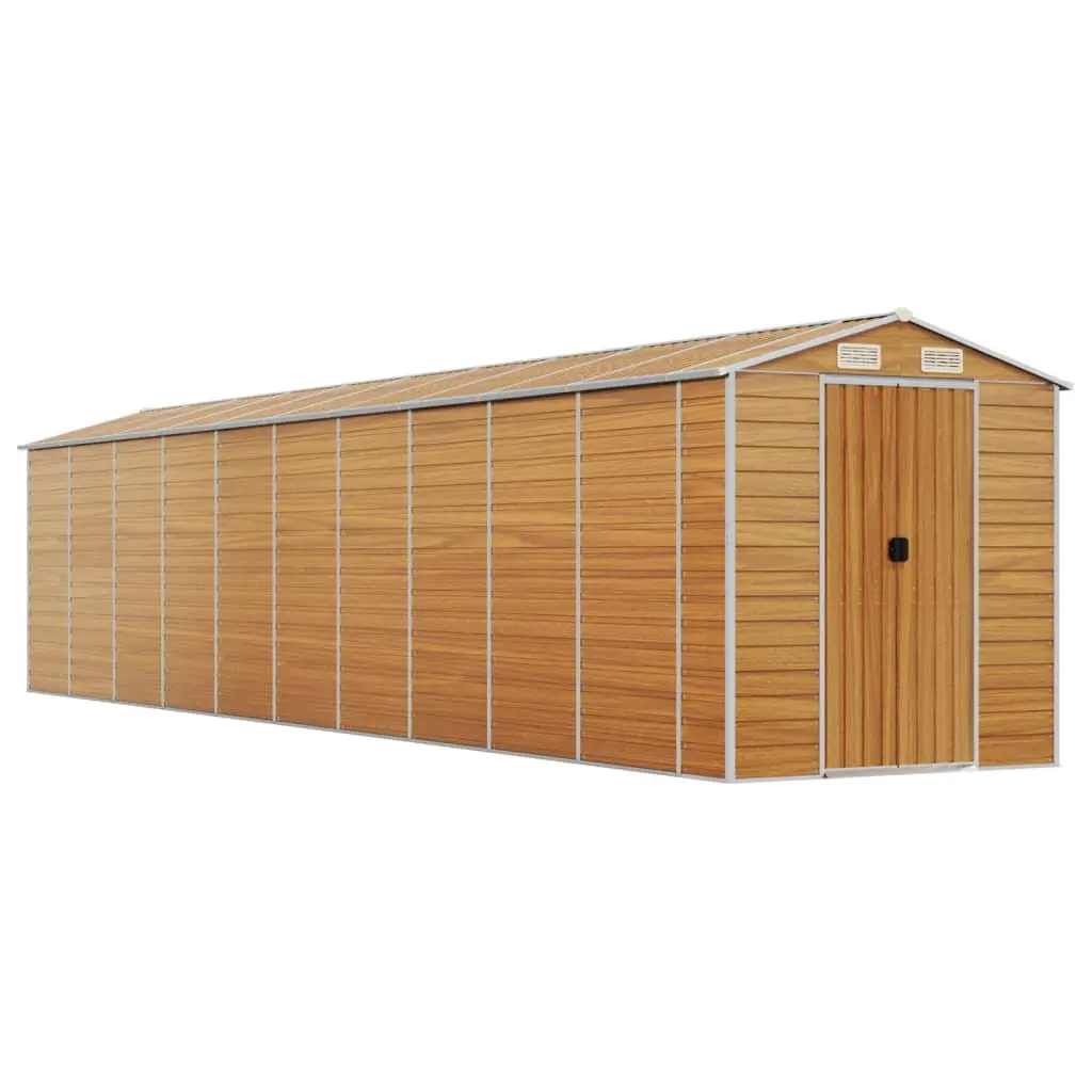 Garden Shed Outdoor Storage Brown Galvanised Steel 191 x 895 x 198 cm