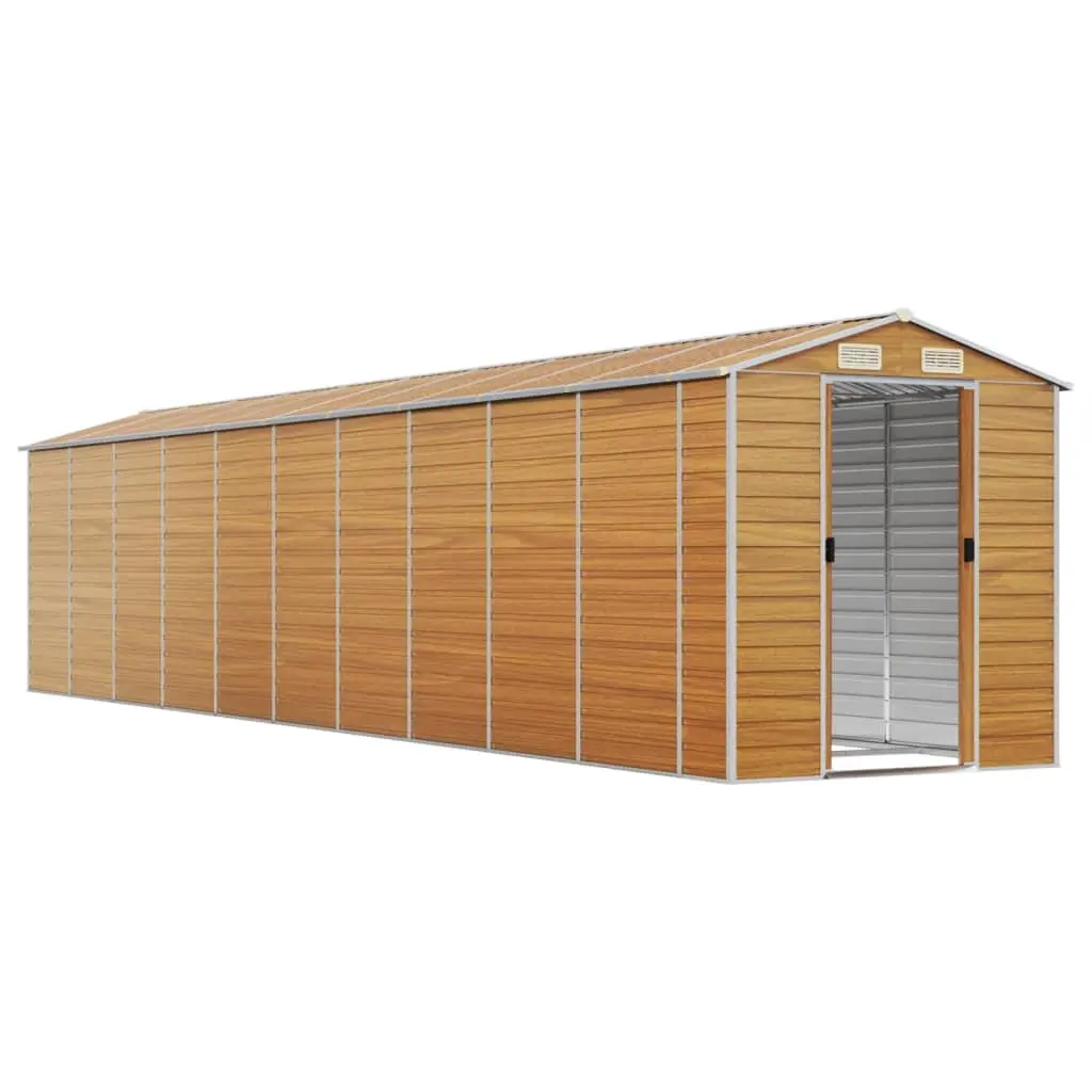 Garden Shed Outdoor Storage Brown Galvanised Steel 191 x 895 x 198 cm