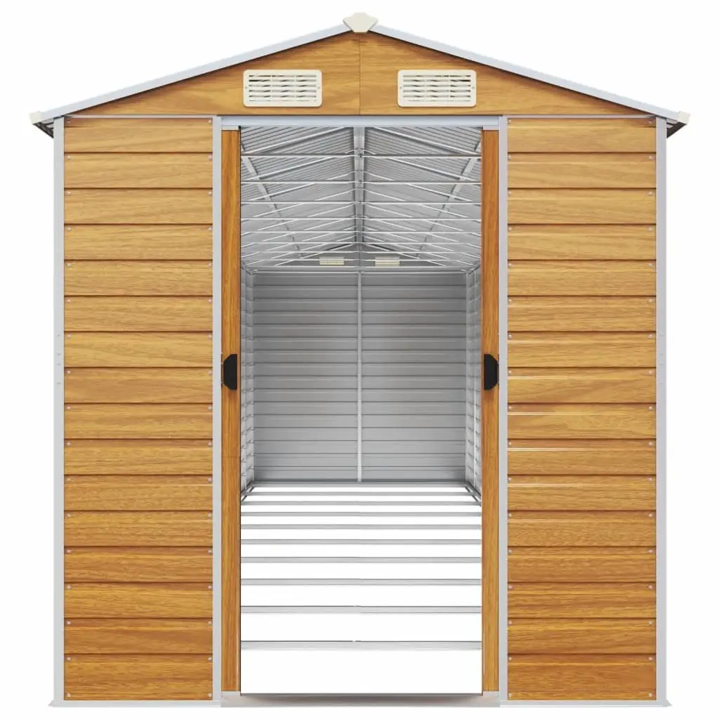Garden Shed Outdoor Storage Brown Galvanised Steel 191 x 895 x 198 cm