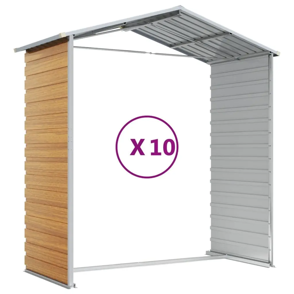 Garden Shed Outdoor Storage Brown Galvanised Steel 191 x 895 x 198 cm